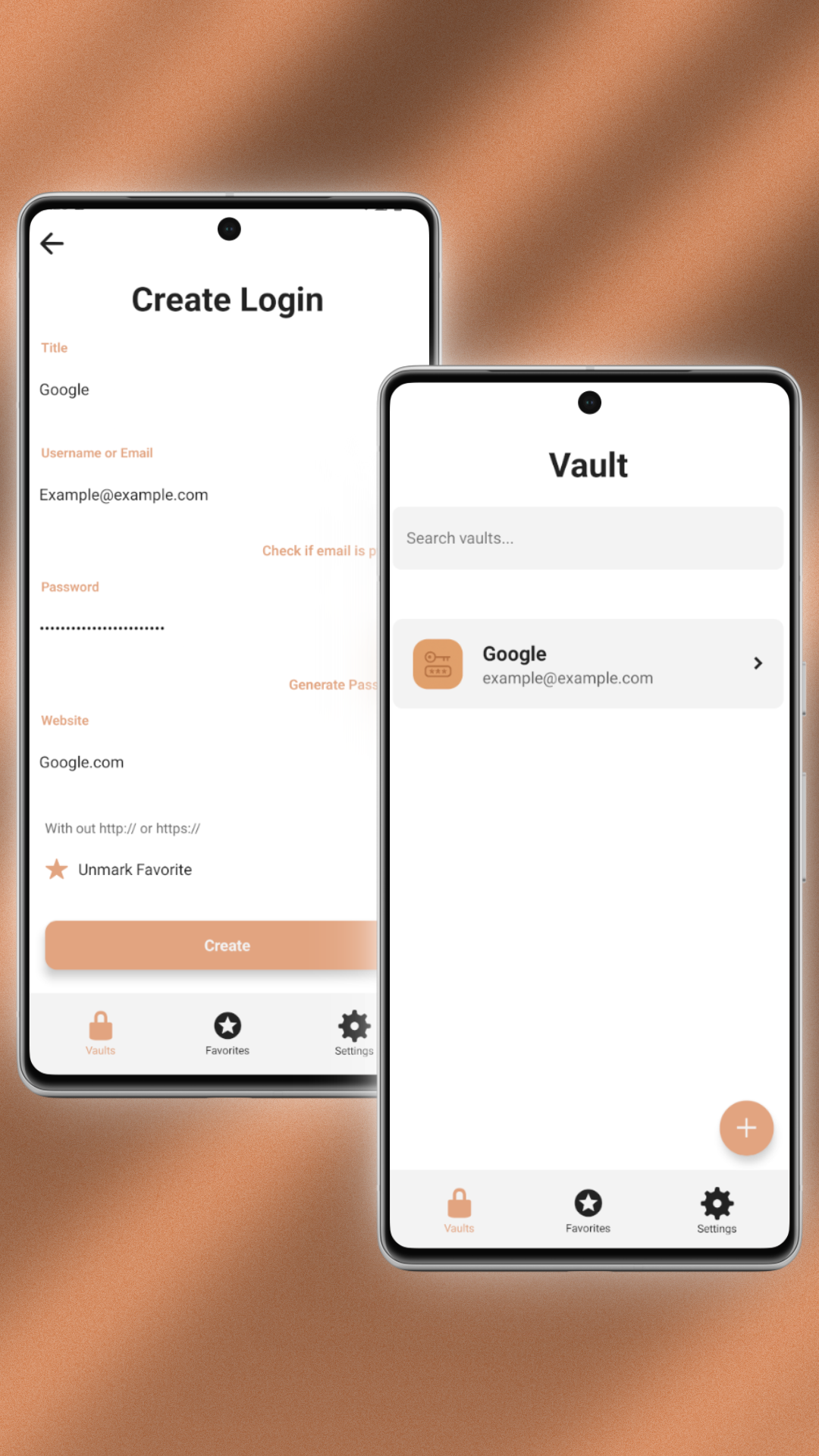 Crypter app mockup on Android phone